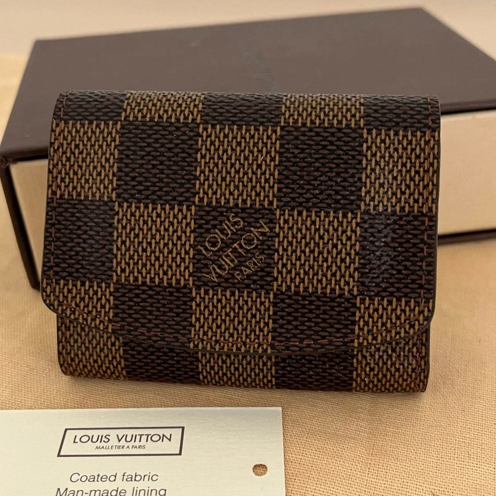 Louis Vuitton Ebene Cufflink Earring Holder Dust bag Box Vintage Unisex